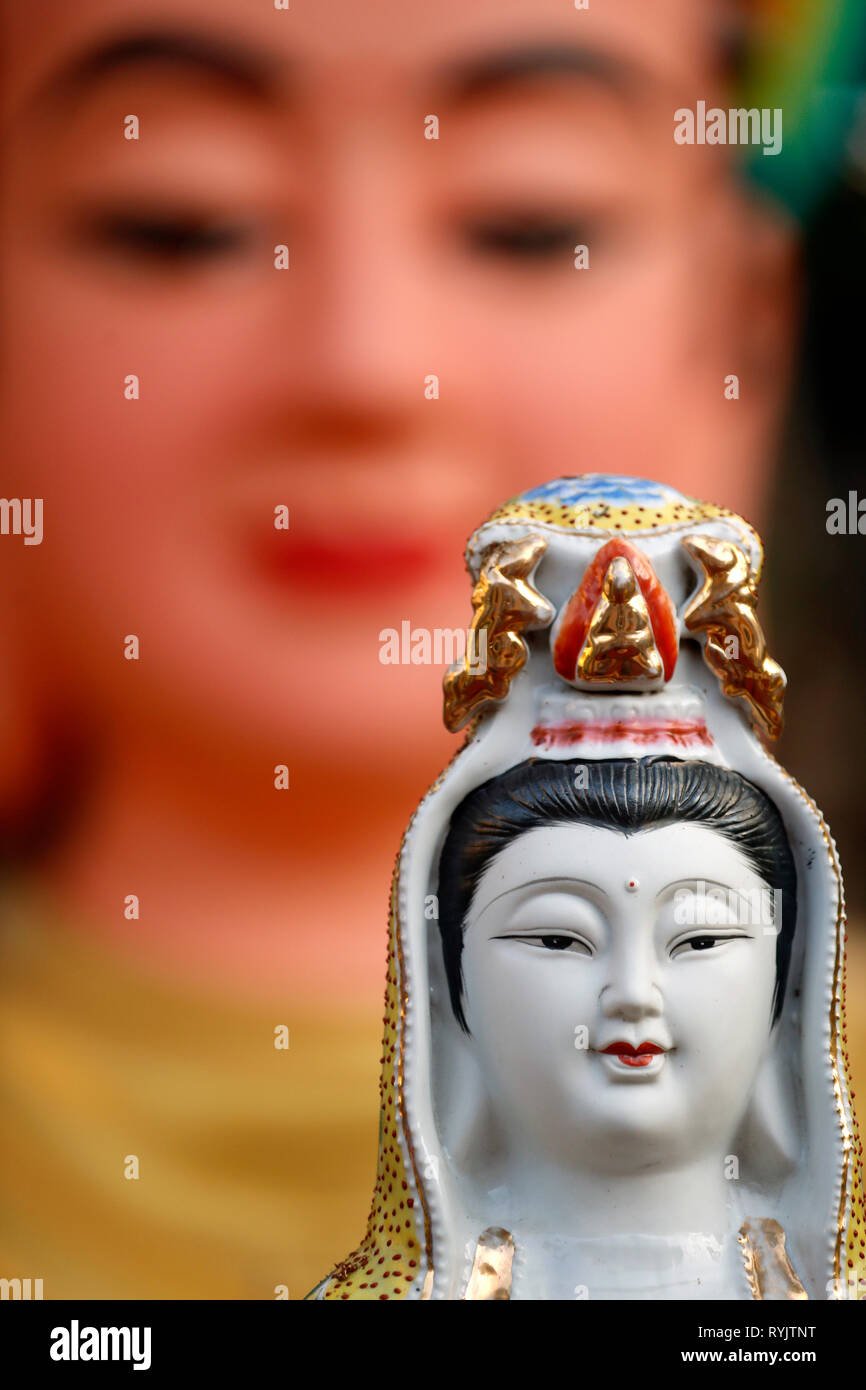 Linh Son Co Tu buddhist temple. Buddha and Kuan Yin, the bodhisattva of