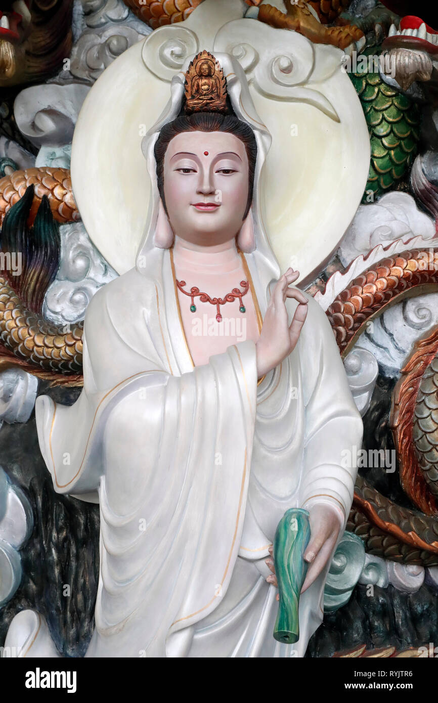 Quan Am, the Bodhisattva of compassion or goddess of Mercy. Statue. Can