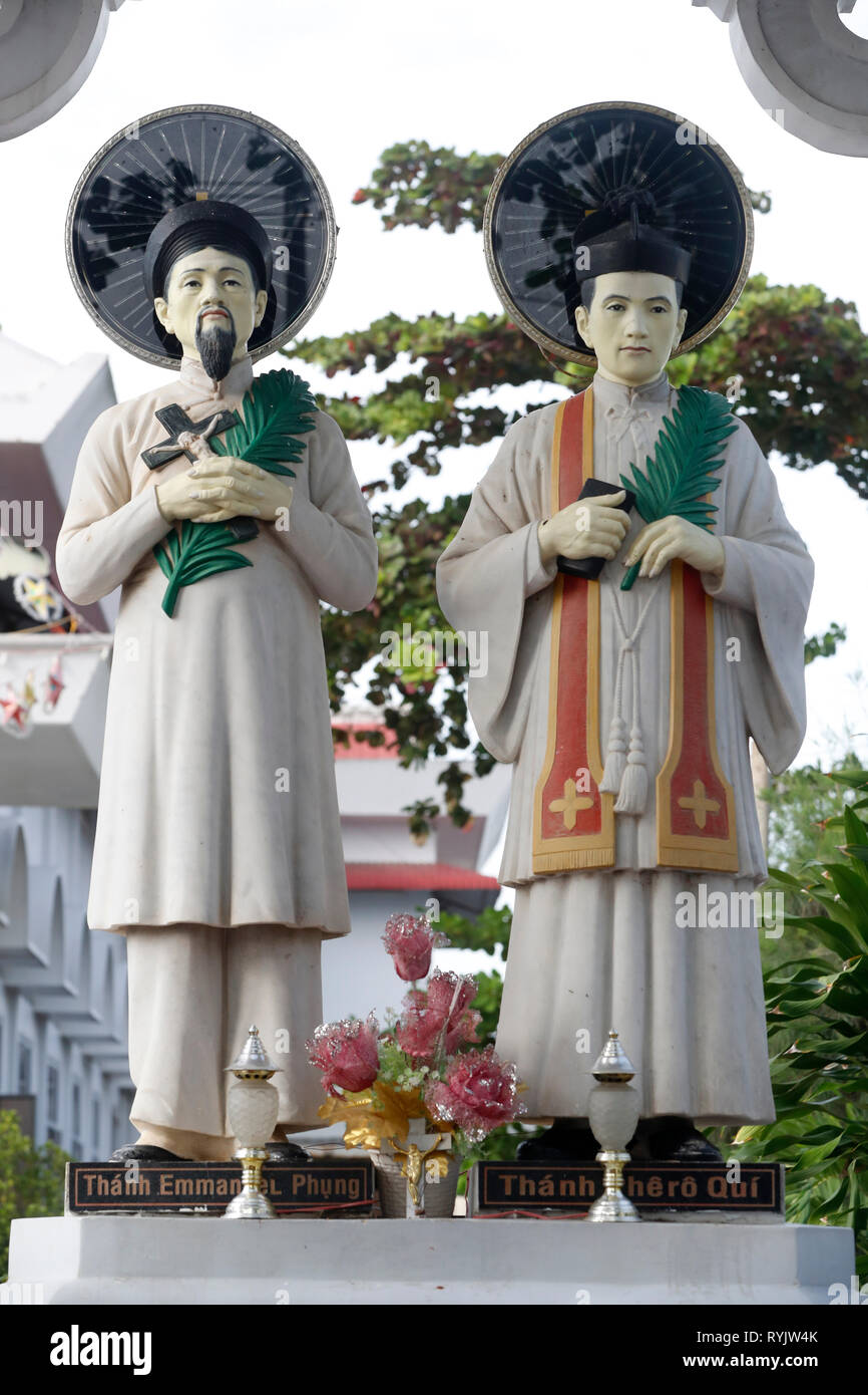 Saint Pierre Doan Cong Qui and Emmanuel  Le Van Phung.  Vietnamese martyrs.  Chau Doc church. Vietnam. Stock Photo