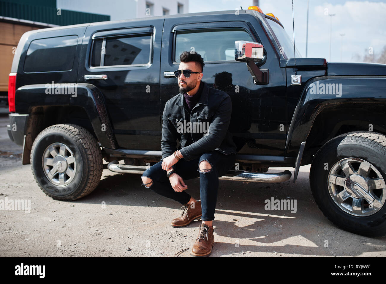 Fashion rich beard Arab man wear on 