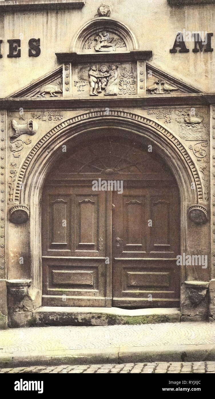 Portals in Weißenfels, Geleitshaus Weißenfels, 1912, Saxony-Anhalt, Weißenfels, Portal des Amtsgerichtes, Germany Stock Photo