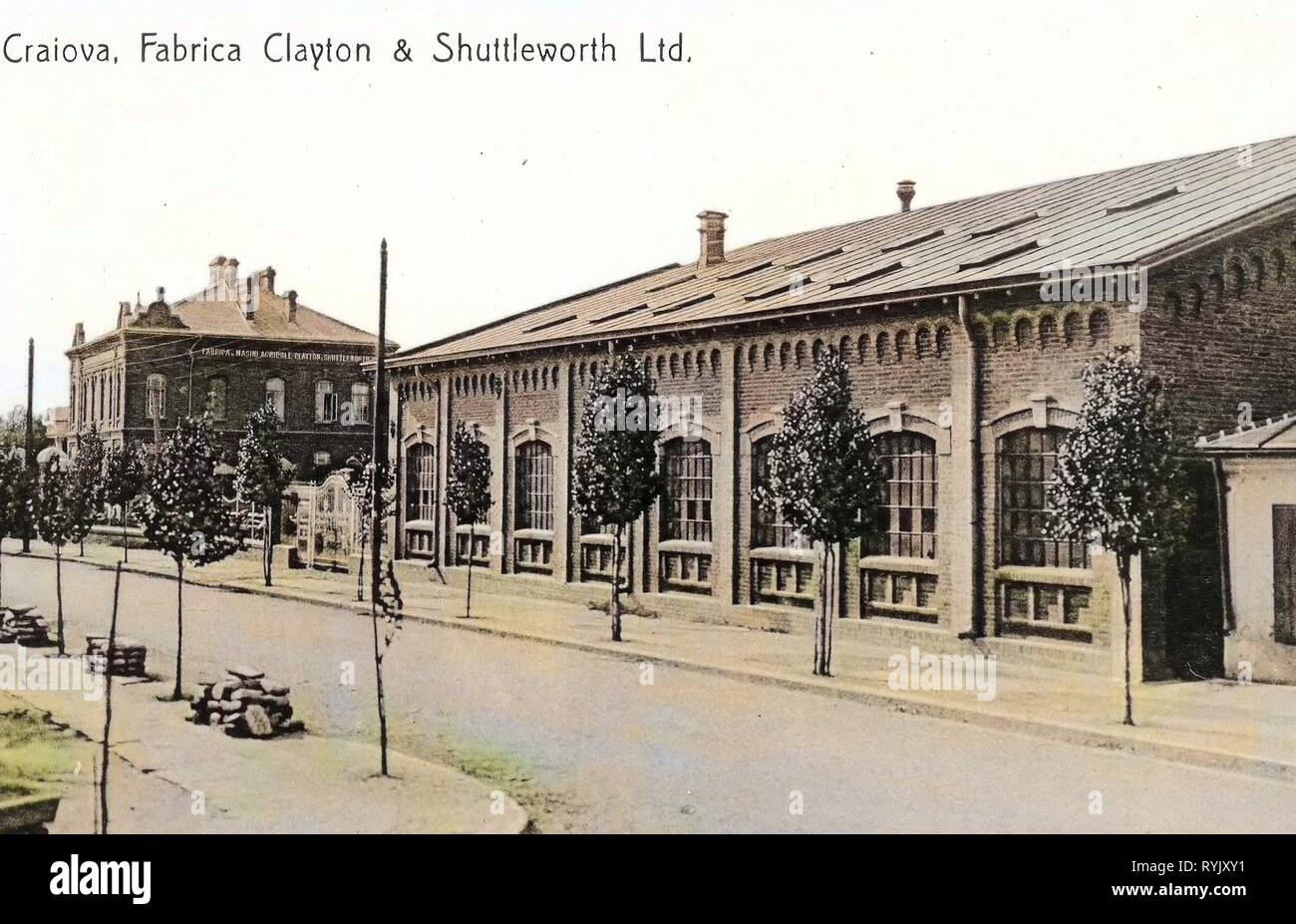 Clayton & Shuttleworth, 1912 postcards, Craiova, 1912, Fabrica Clayton & Shuttleworth Ltd Stock Photo