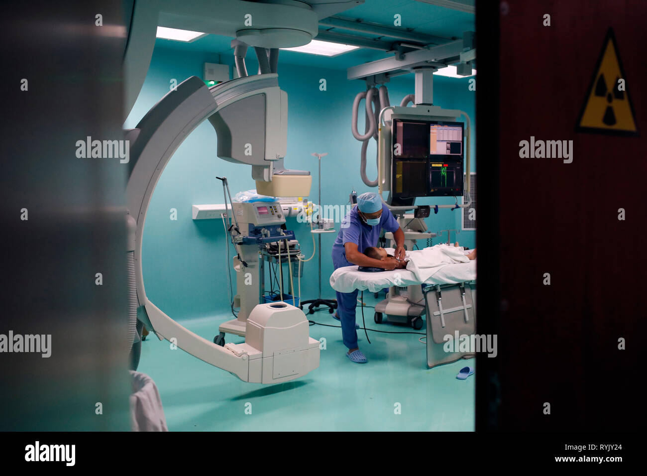Tam Duc Cardiology Hospital. Diagnostic radiology. Angiography. Ho Chi Minh City. Vietnam. Stock Photo