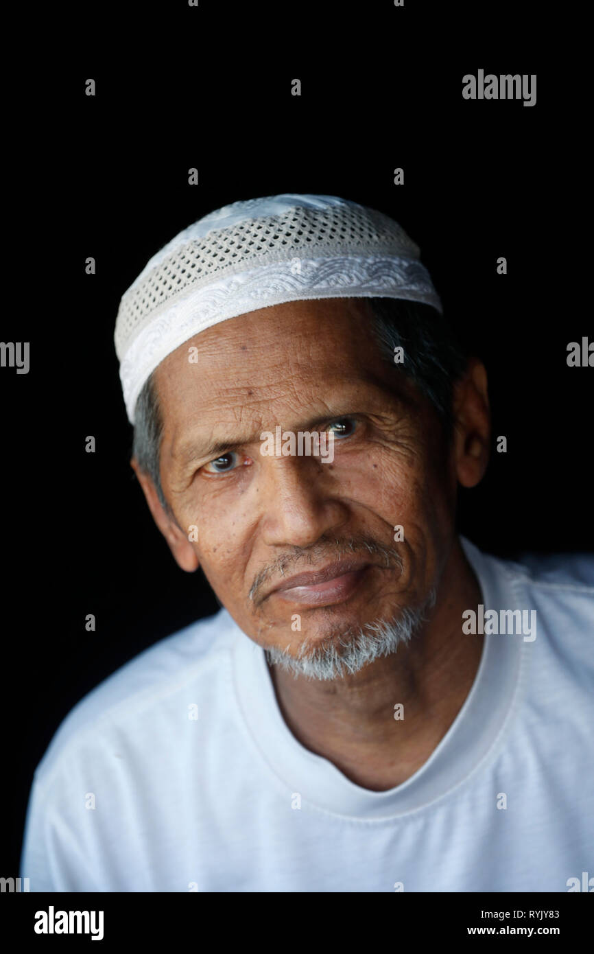 Cham muslim man. Portrait.  Chau Doc. Vietnam. Stock Photo