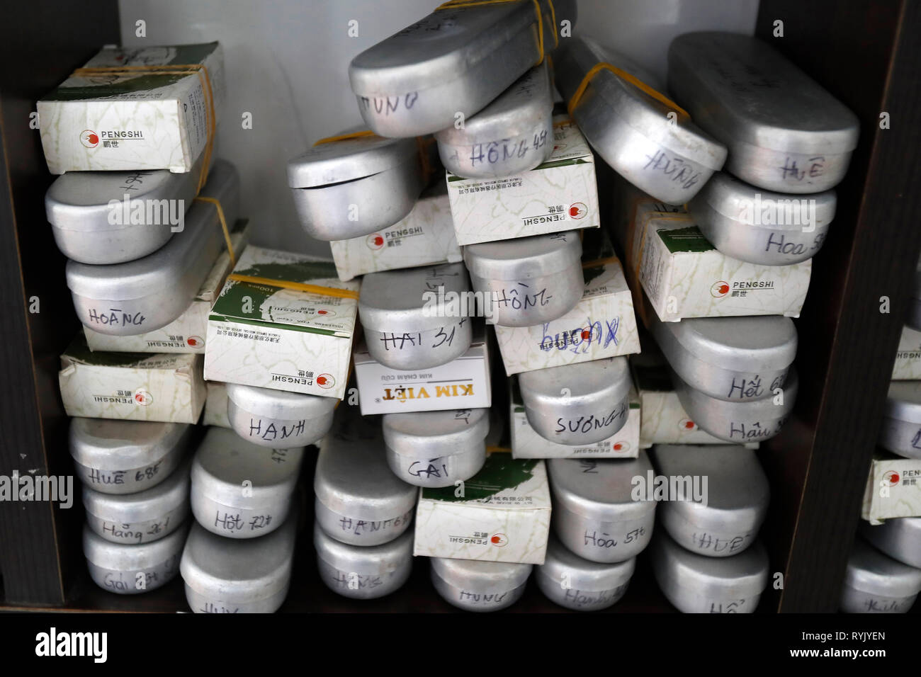 Vietnamese traditional medicine clinic. Acupuncture treatment. Cu Chi