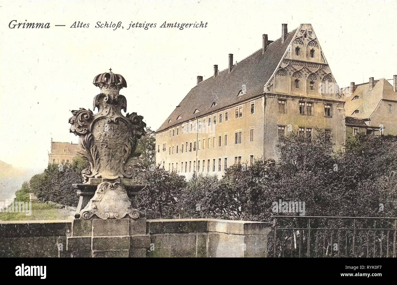 Schloss Grimma, 1913, Landkreis Leipzig, Grimma, Altes Schloß, jetzt Amtsgericht, Germany Stock Photo