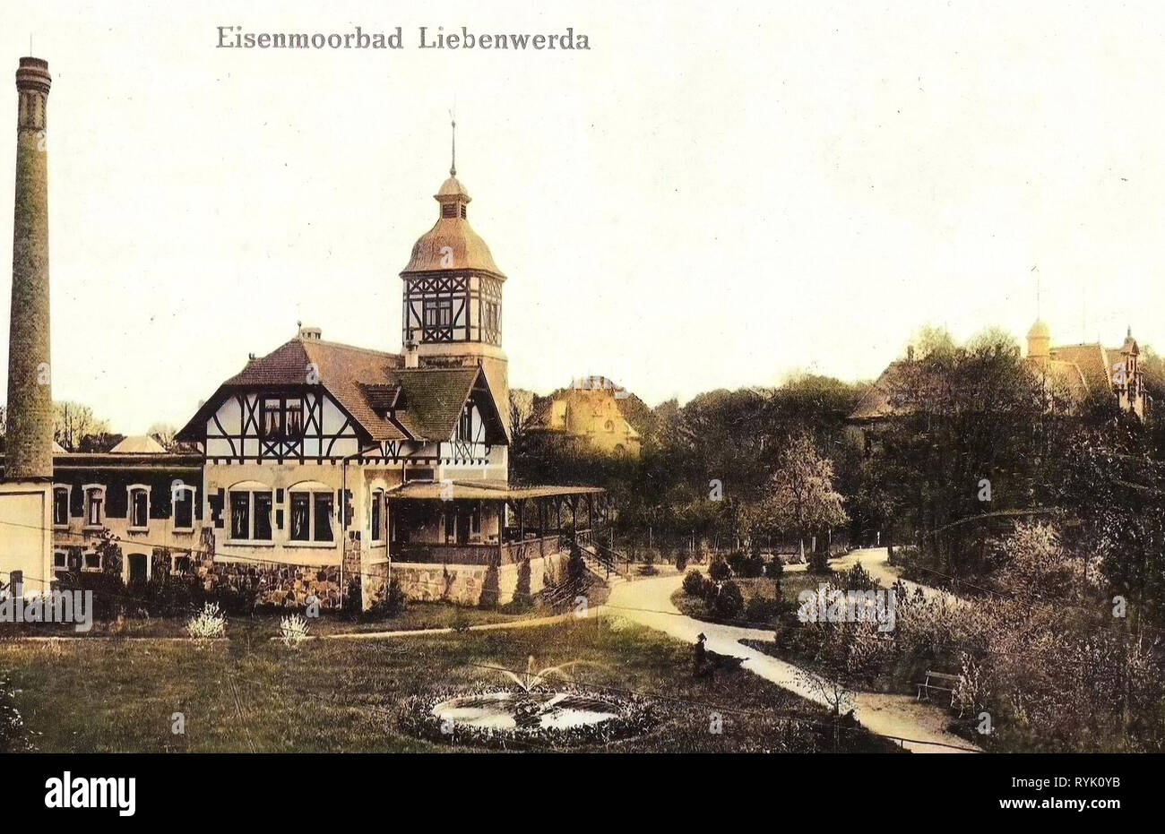 Buildings in Bad Liebenwerda, 1913, Brandenburg, Liebenwerda, Ortsansicht Stock Photo