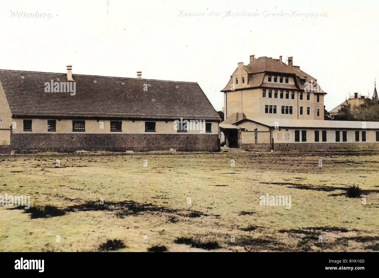 Military facilities of Germany, Buildings in Wittenberg, Barracks in Saxony-Anhalt, 1913, Saxony-Anhalt, Wittenberg, Kaserne der Maschinen, Gewehr, Kompanie Stock Photo