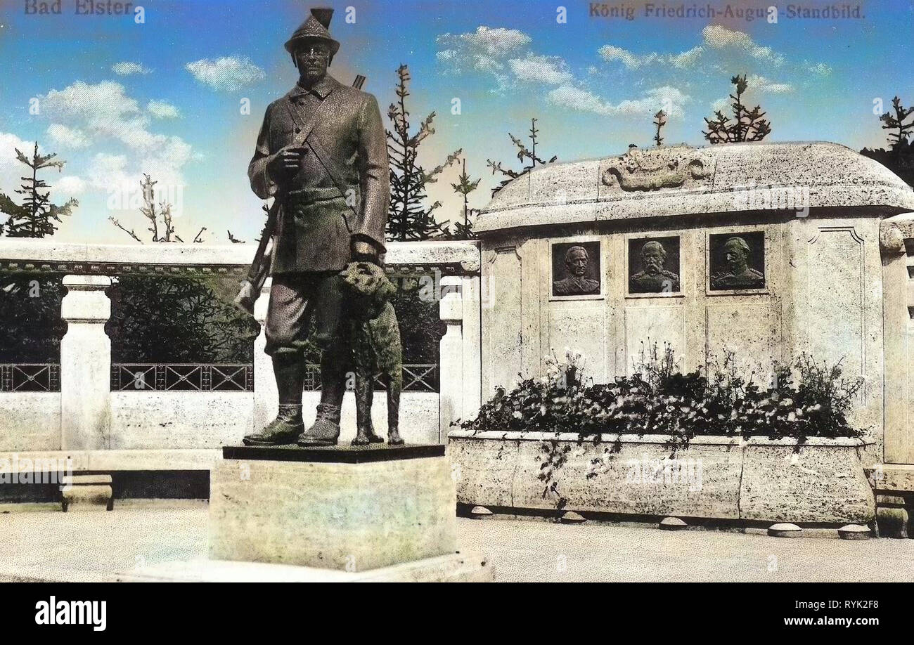 Frederick Augustus III of Saxony, Monuments and memorials to people in Germany, 1914, Vogtlandkreis, Bad Elster, Friedrich, August, Standbild Stock Photo