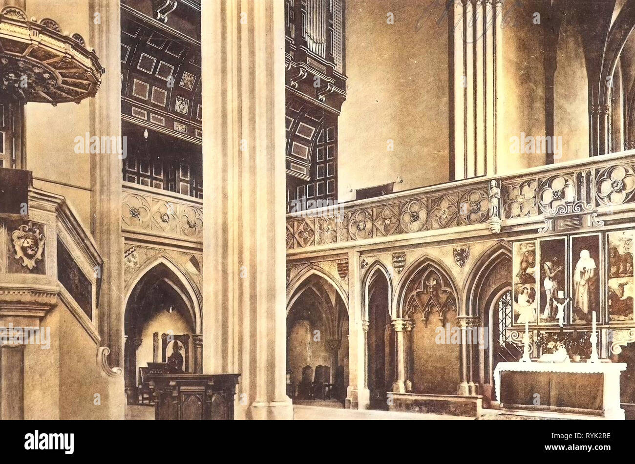 Interior Of Meissen Cathedral Altars In Saxony 1914 Meissen Dom Kreuzaltar Germany Stock Photo Alamy