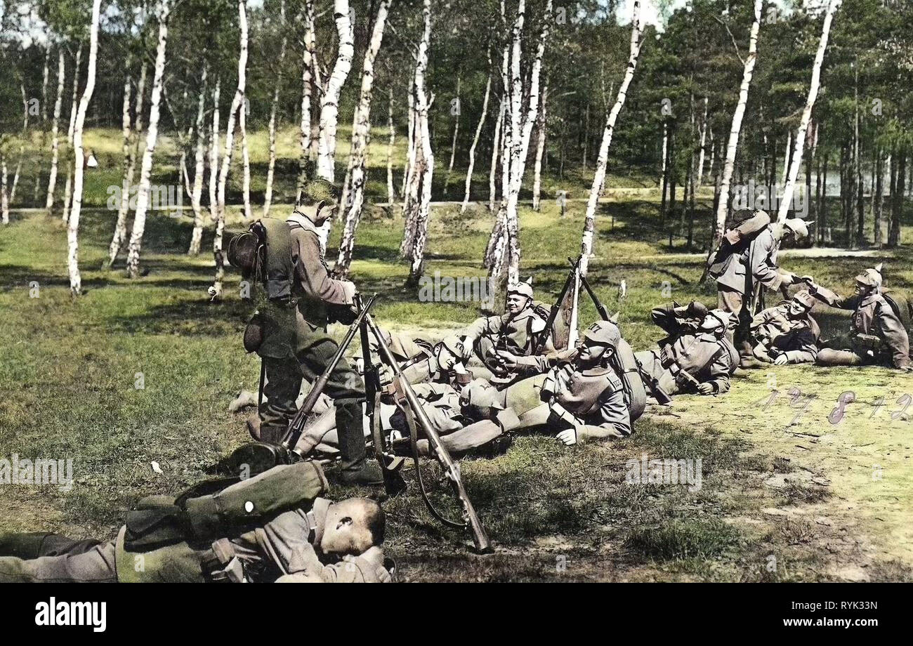 12. Königlich Sächsisches Infanterie-Regiment Nr. 177, Mauser rifles, Betula in Dresden, 1914, Dresden, Schützen, Das Ganze halt, Germany Stock Photo