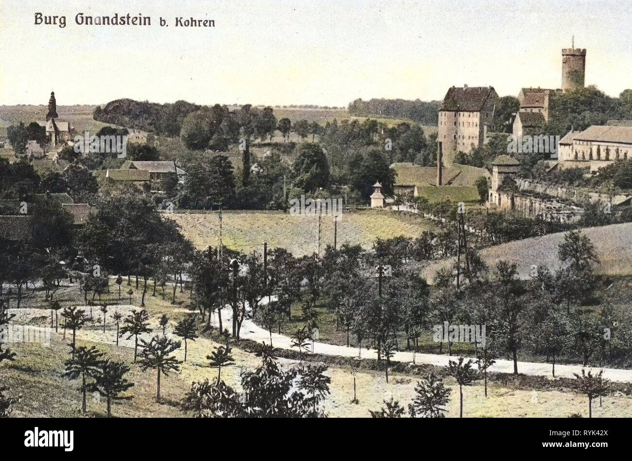 Burg Gnandstein, 1914, Landkreis Leipzig, Kohren, Germany Stock Photo