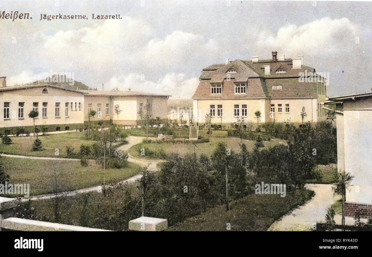 Military facilities of Germany, Military hospitals in Germany, 2. Königlich Sächsisches Jäger-Bataillon Nr. 13, 1914, Meißen, Jägerkaserne, Lazarett Stock Photo