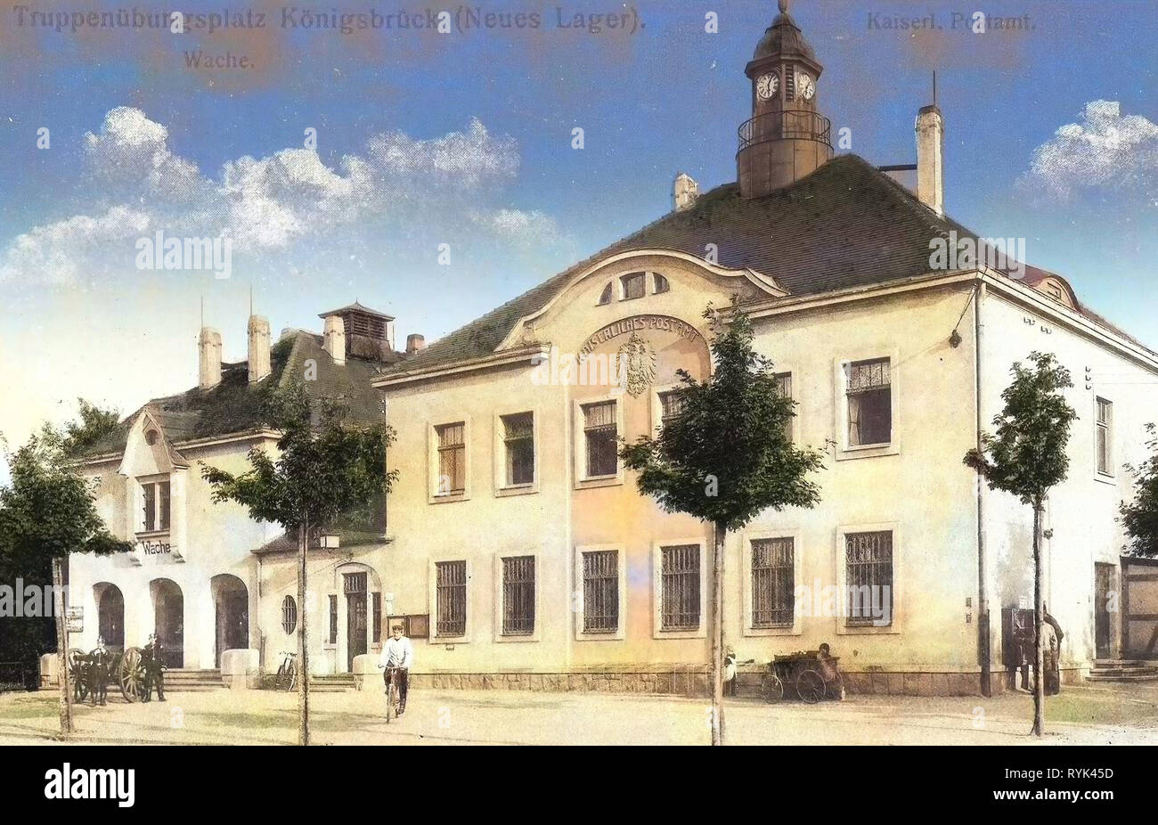 Wach-, Arrest- und Postgebäude (Neues Lager), Artillery of Germany, 1914, Landkreis Bautzen, Königsbrück, Neues Lager, Wache, Kaiserliches Postamt Stock Photo