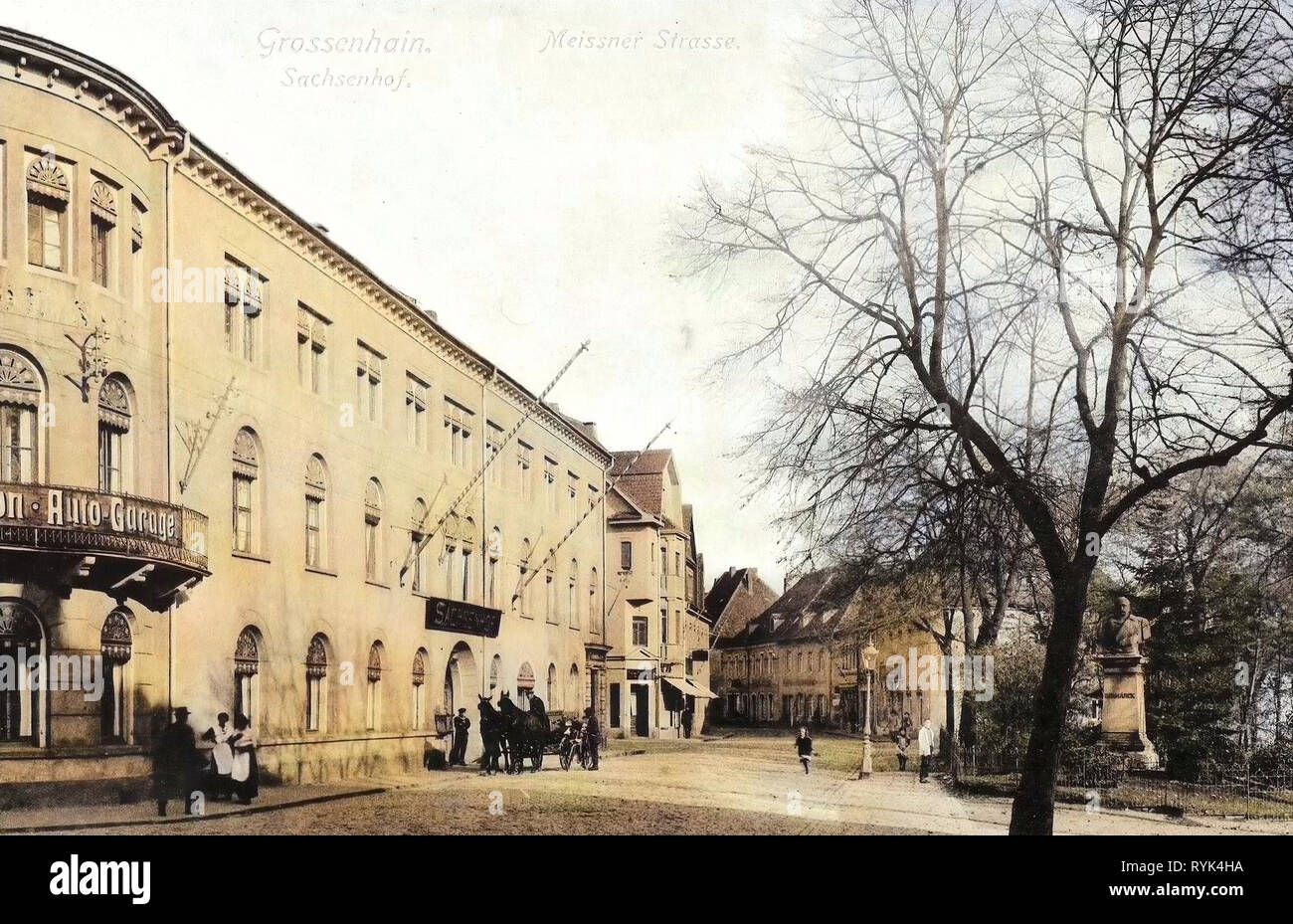 Garages in Saxony, Buildings in Großenhain, Monuments and memorials in Landkreis Meißen, 1915, Landkreis Meißen, Großenhain, Meißner Straße Sachsenhof, Germany Stock Photo