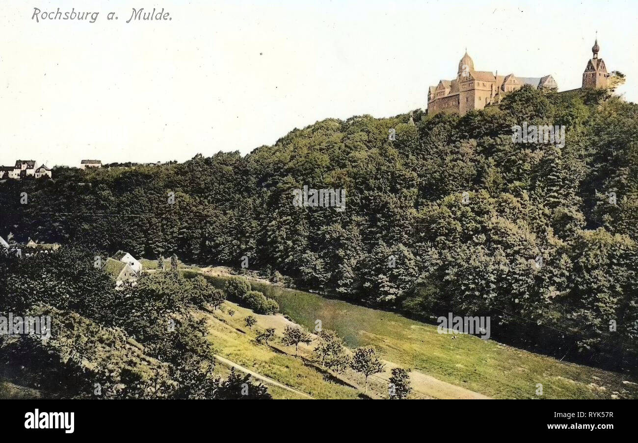 Schloss Rochsburg, 1915, Landkreis Mittelsachsen, Rochsburg, Germany Stock Photo