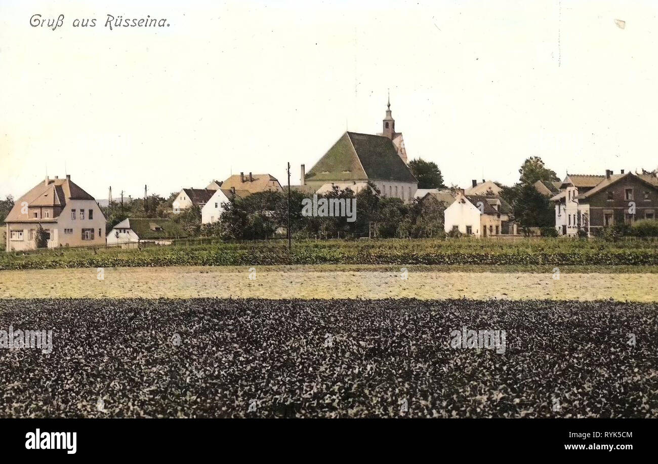 Kirche Rüsseina, Rüsseina, 1916, Landkreis Meißen, Germany Stock Photo