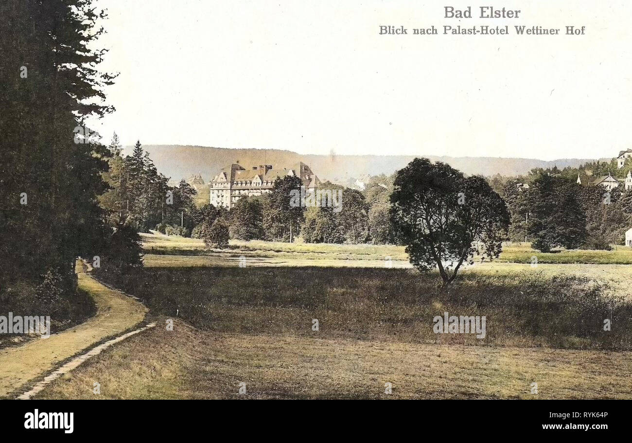Hotels in Saxony, Buildings in Bad Elster, 1917, Vogtlandkreis, Bad Elster, Palast, Hotel Wettiner Hof, Germany Stock Photo