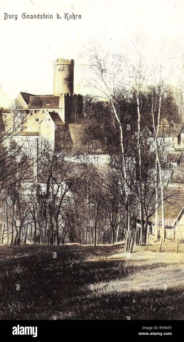 Burg Gnandstein, 1917, Landkreis Leipzig, Gnandstein, Germany Stock Photo