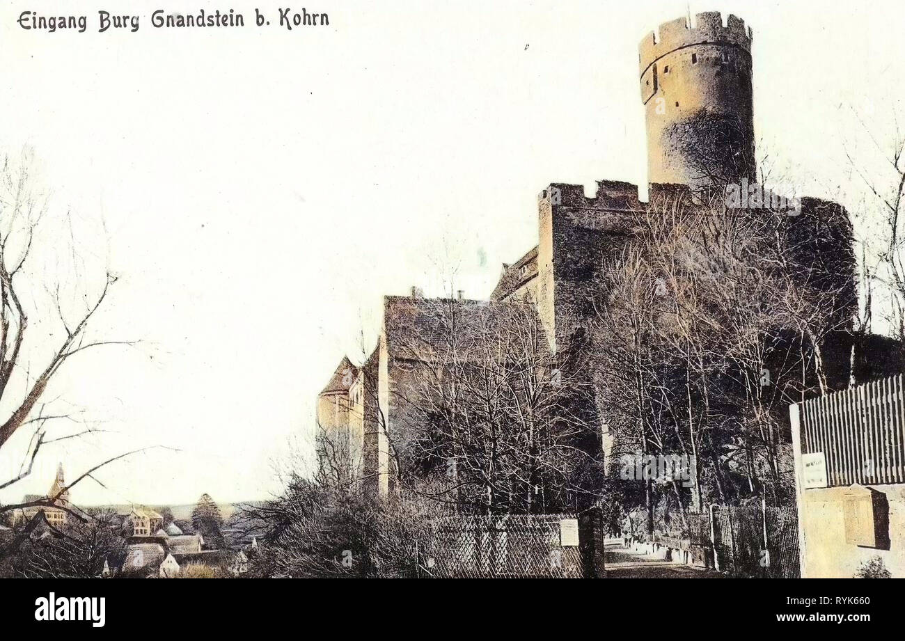 Burg Gnandstein, 1917, Landkreis Leipzig, Gnandstein, Eingang, Germany Stock Photo