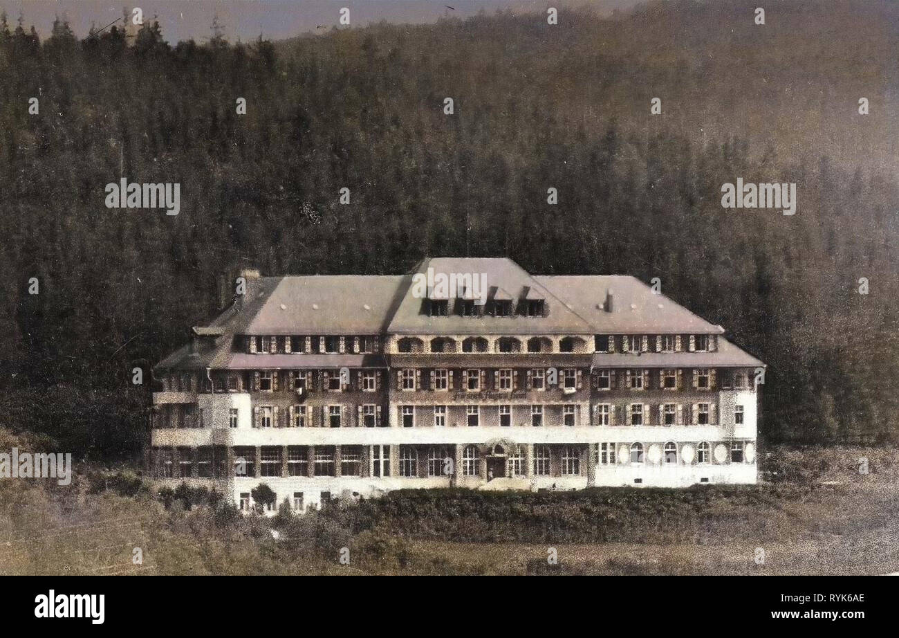 Buildings in Bad Elster, 1917, Vogtlandkreis, Bad Elster, Friedrich, August, Heim, Germany Stock Photo
