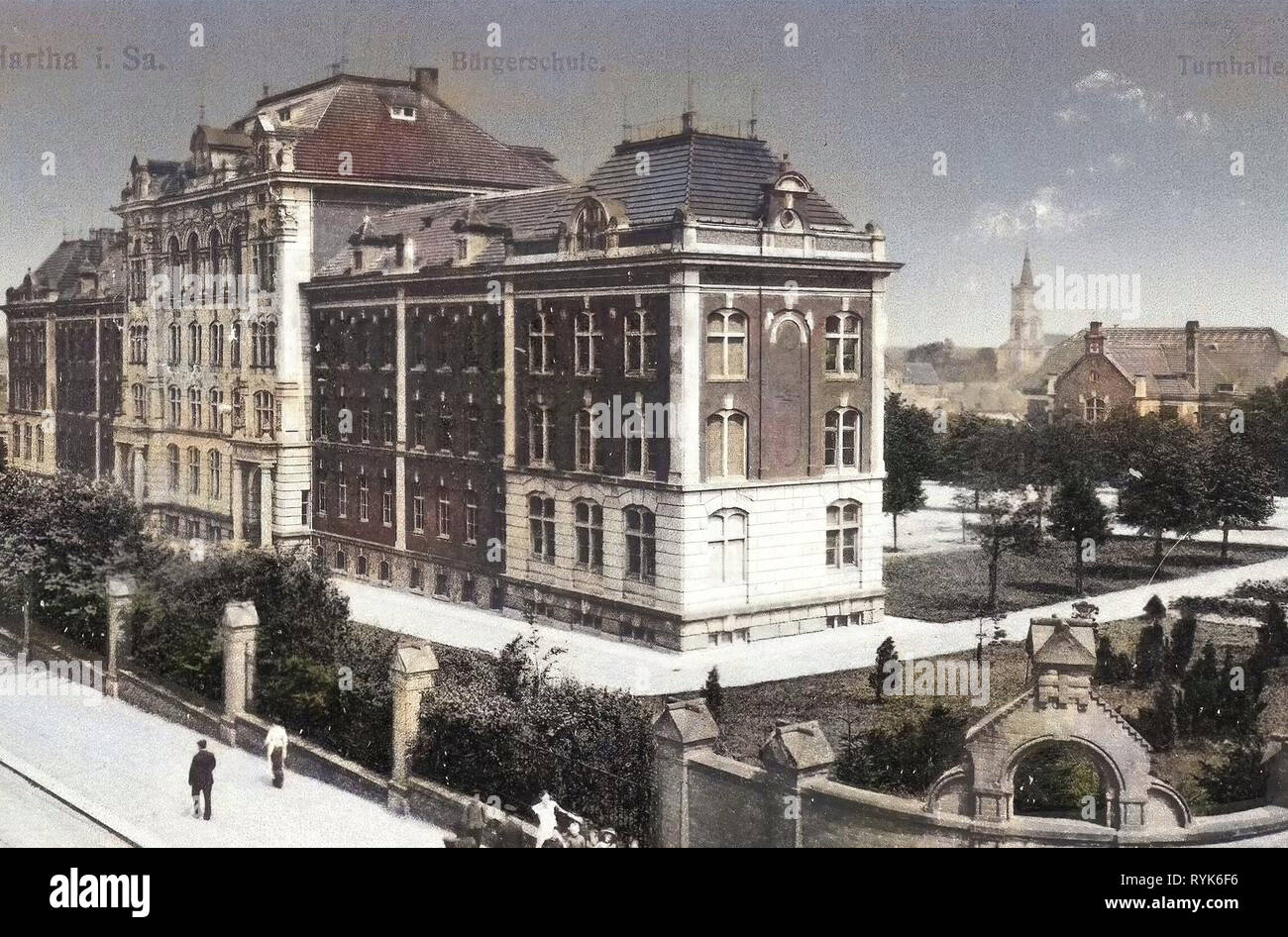 Pestalozzi-Schule (Hartha), 1917, Landkreis Mittelsachsen, Hartha, Bürgerschule, Germany Stock Photo