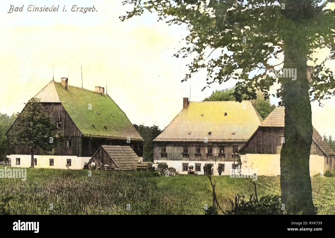 Buildings in Erzgebirgskreis, Deutscheinsiedel, 1919, Erzgebirgskreis, Deutsch, Einsiedel, Germany Stock Photo