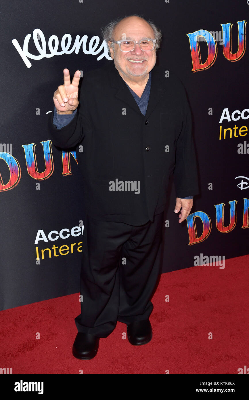 Danny DeVito attending the world premiere of 'Dumbo' at the El Capitan Theatre on March 11;2019 in Los Angeles, California. Stock Photo