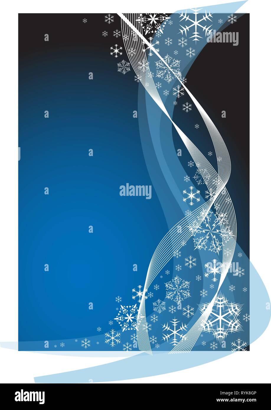 Blue christmas background with white snowflakes Stock Vector Image ...