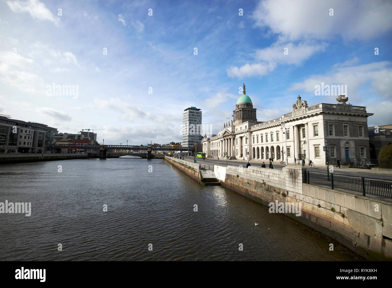 The Custom House custom house quay and river liffey Dublin republic of Ireland Stock Photo