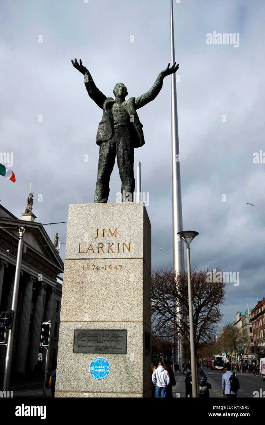 Jim Larkin statue on oconnell street Dublin Republic of Ireland europe