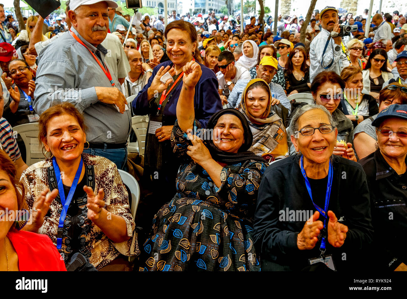 Egyptian coptic christians celebrating Easter in Jerusalem, Israel. Stock Photo