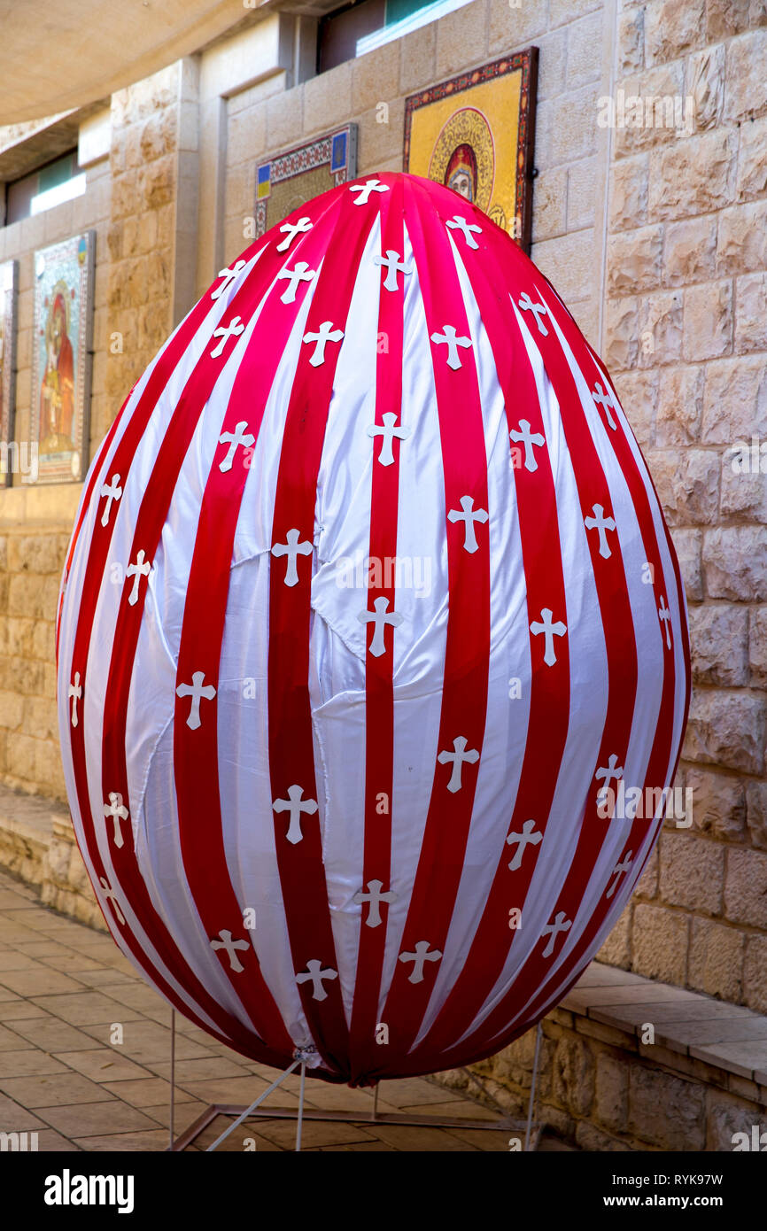 Greek orthodox church of the Annunciation, Nazareth, israel. Easter egg