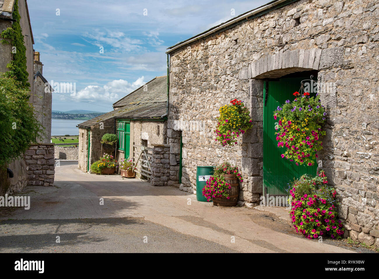 Gibralta Farm farmyard, Silverdale, Carnforth, Lancashire Stock Photo Alamy