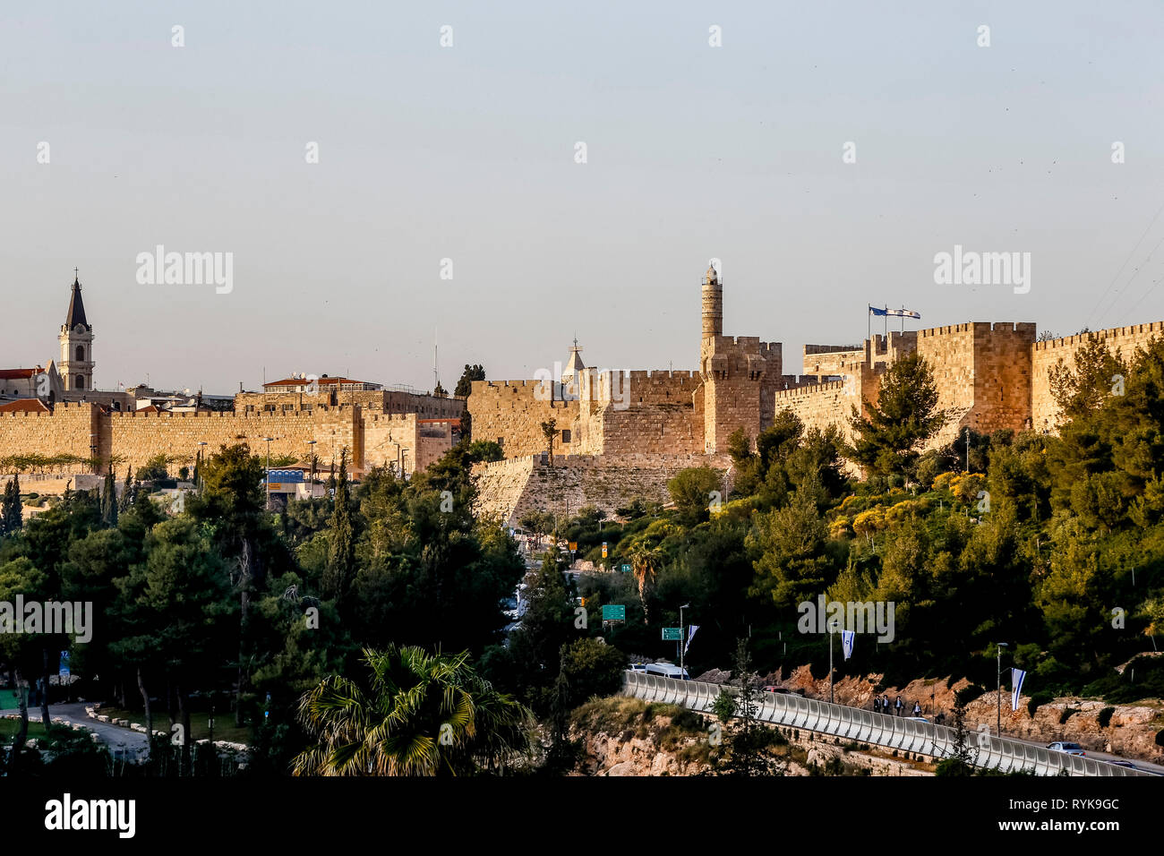 Old city walls, West Jerusalem, Israel. Stock Photo