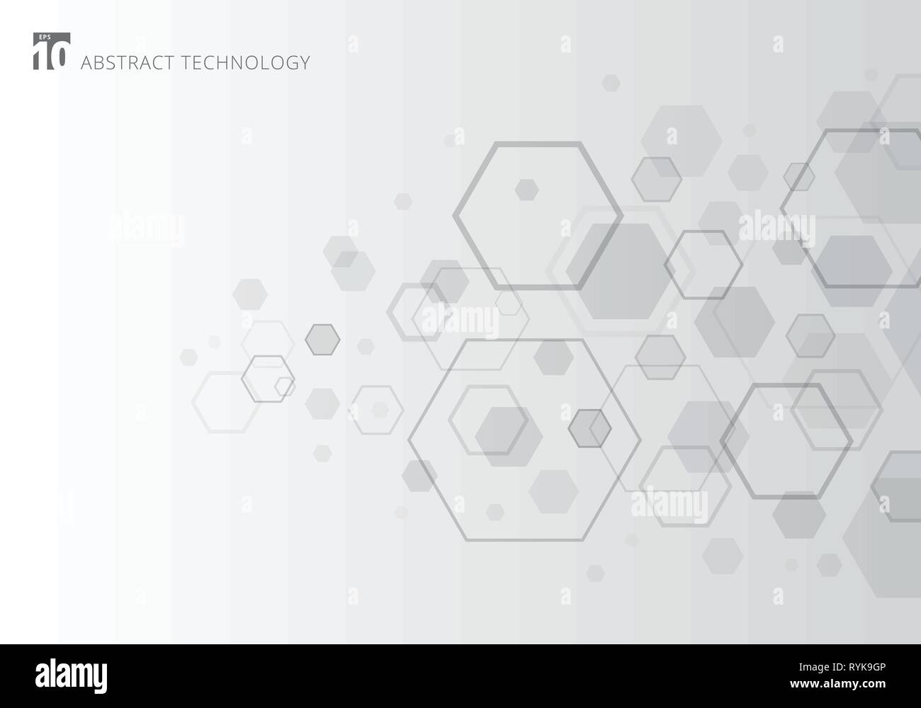Abstract gray hexagon on white background. Geometric elements of design ...