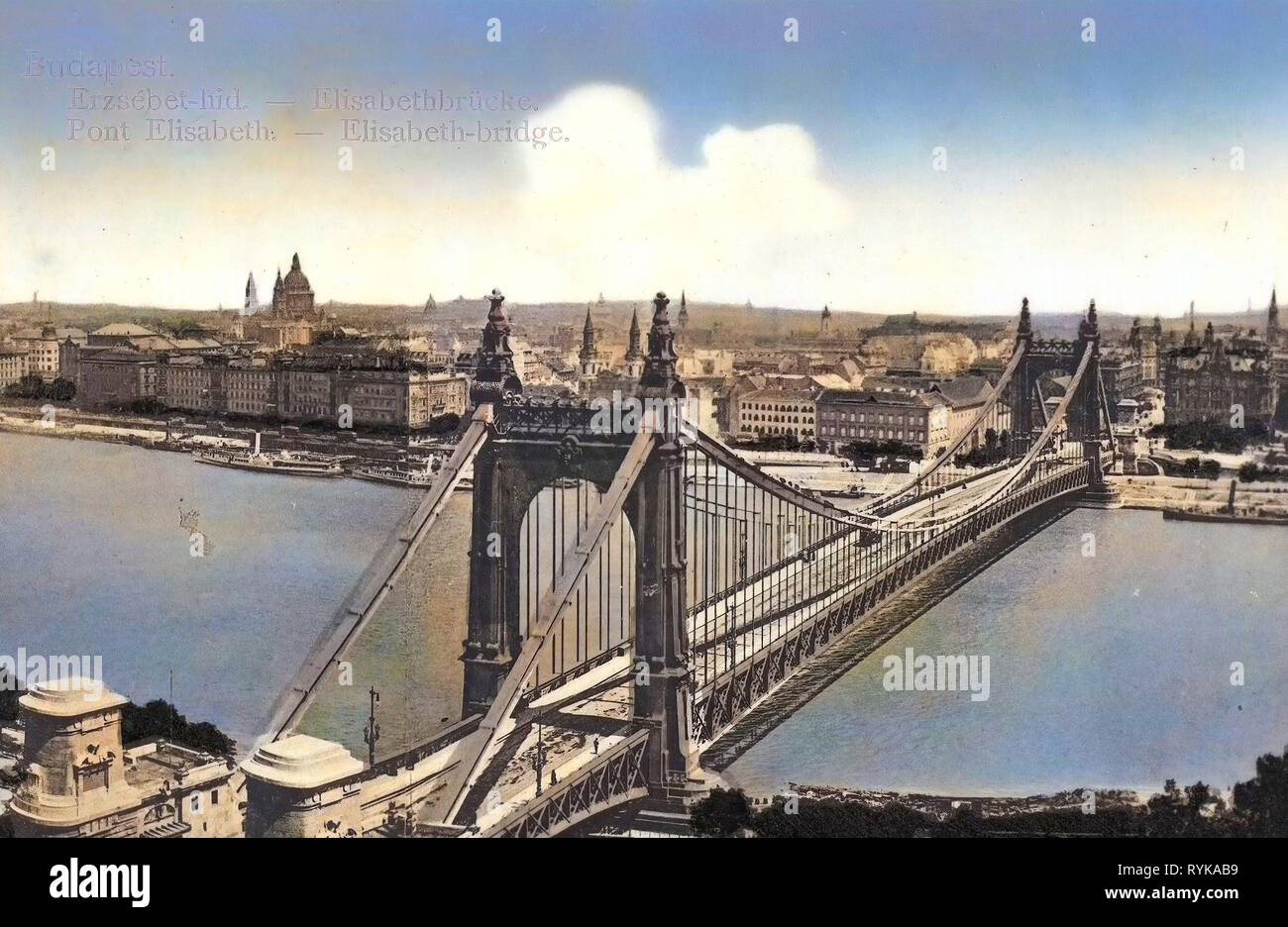 Historical Images Of Elisabeth Bridge Budapest 1912 Elisabethbrucke Hungary Stock Photo Alamy