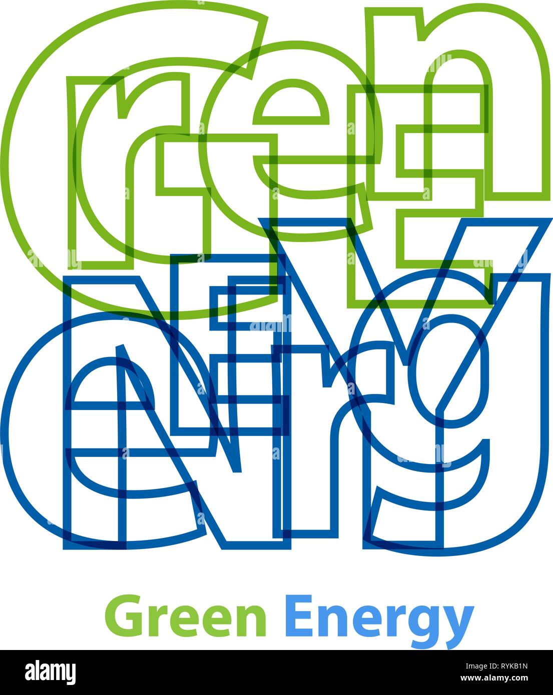 Vector Green Energy. Broken text Stock Vector