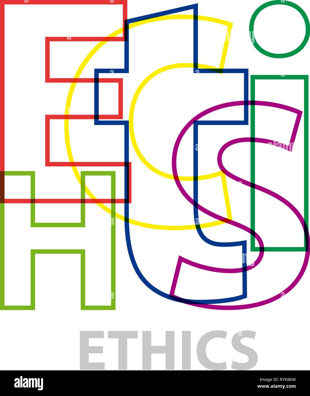 Vector ethics. Broken text Stock Vector