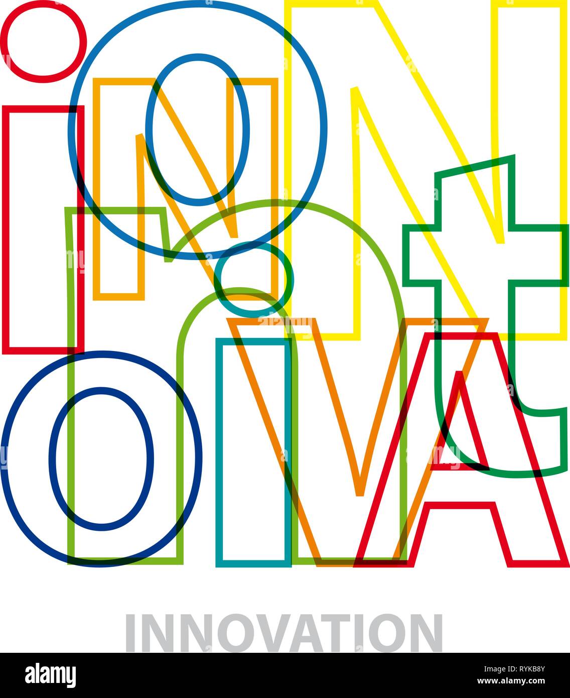 Vector Innovation. Broken text Stock Vector Image & Art - Alamy