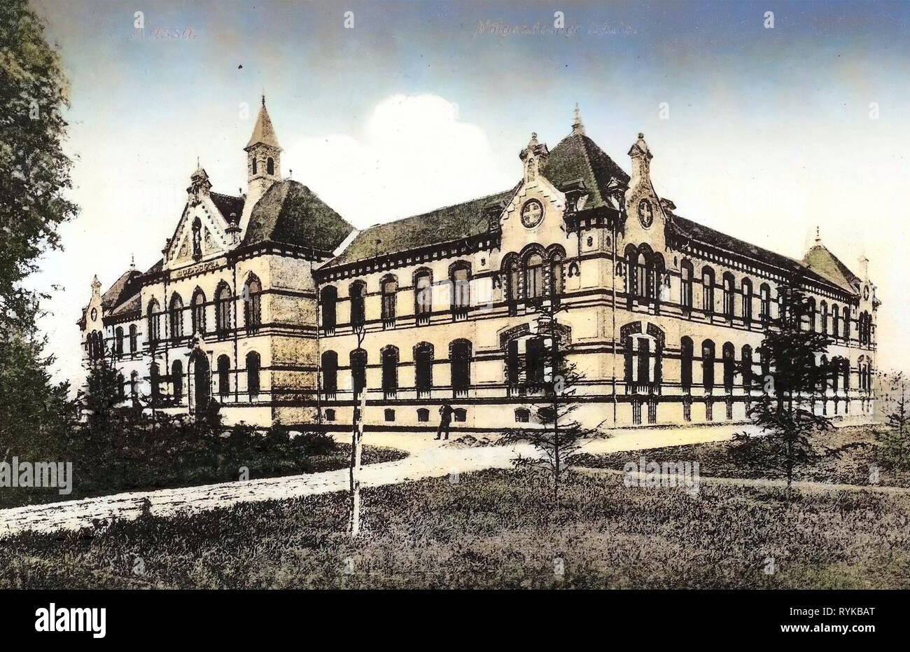 Schools in Košice, 1912, Košice Region, Kassa, Nöigazdasagi iskola Stock Photo