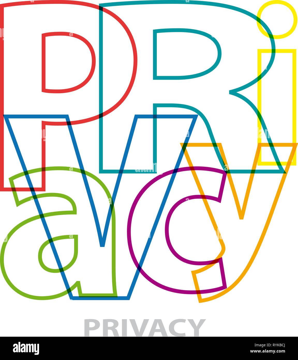 Vector Privacy. Broken text Stock Vector