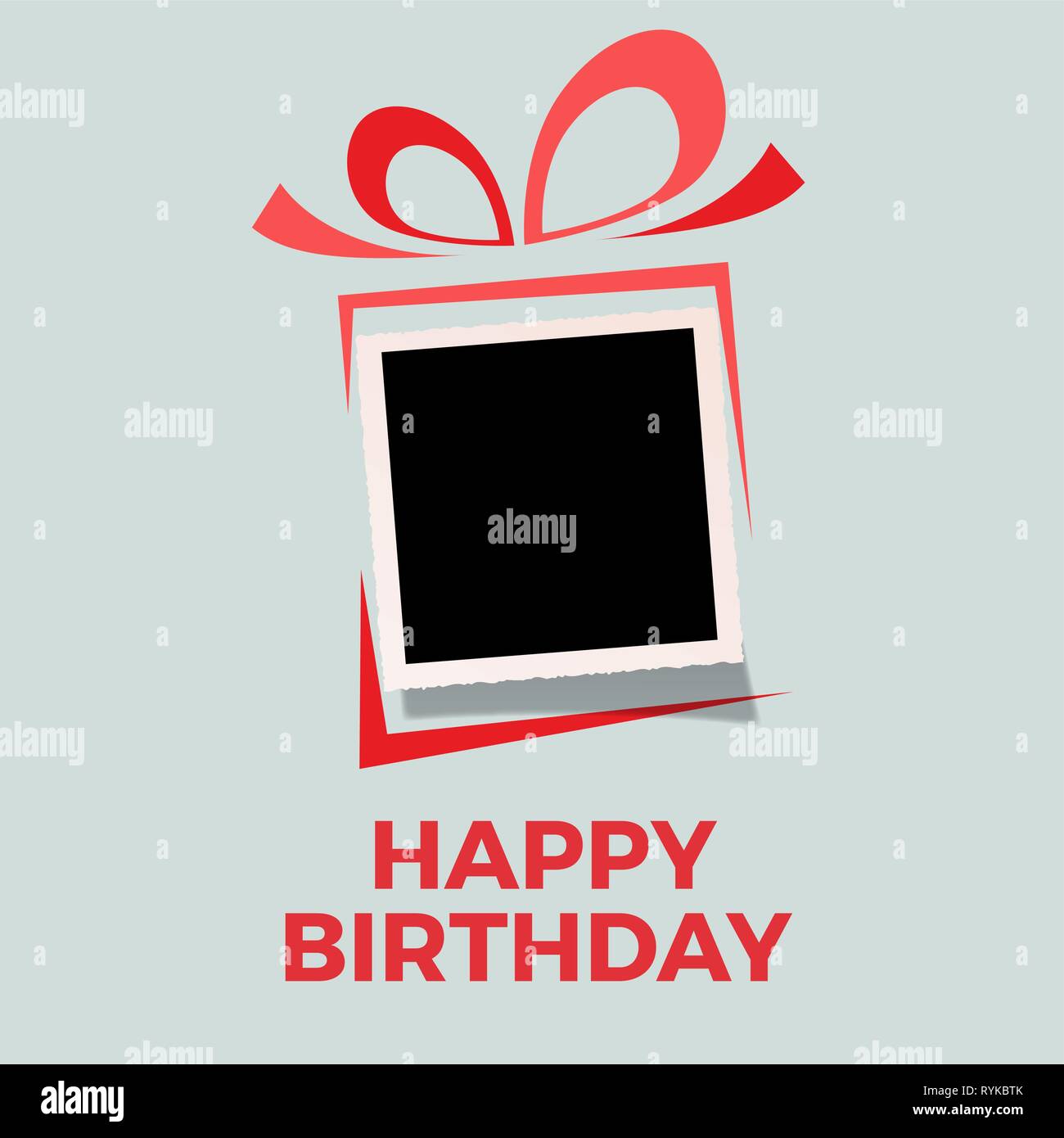 happy birthday background with photo, blank frame. Vector template ...