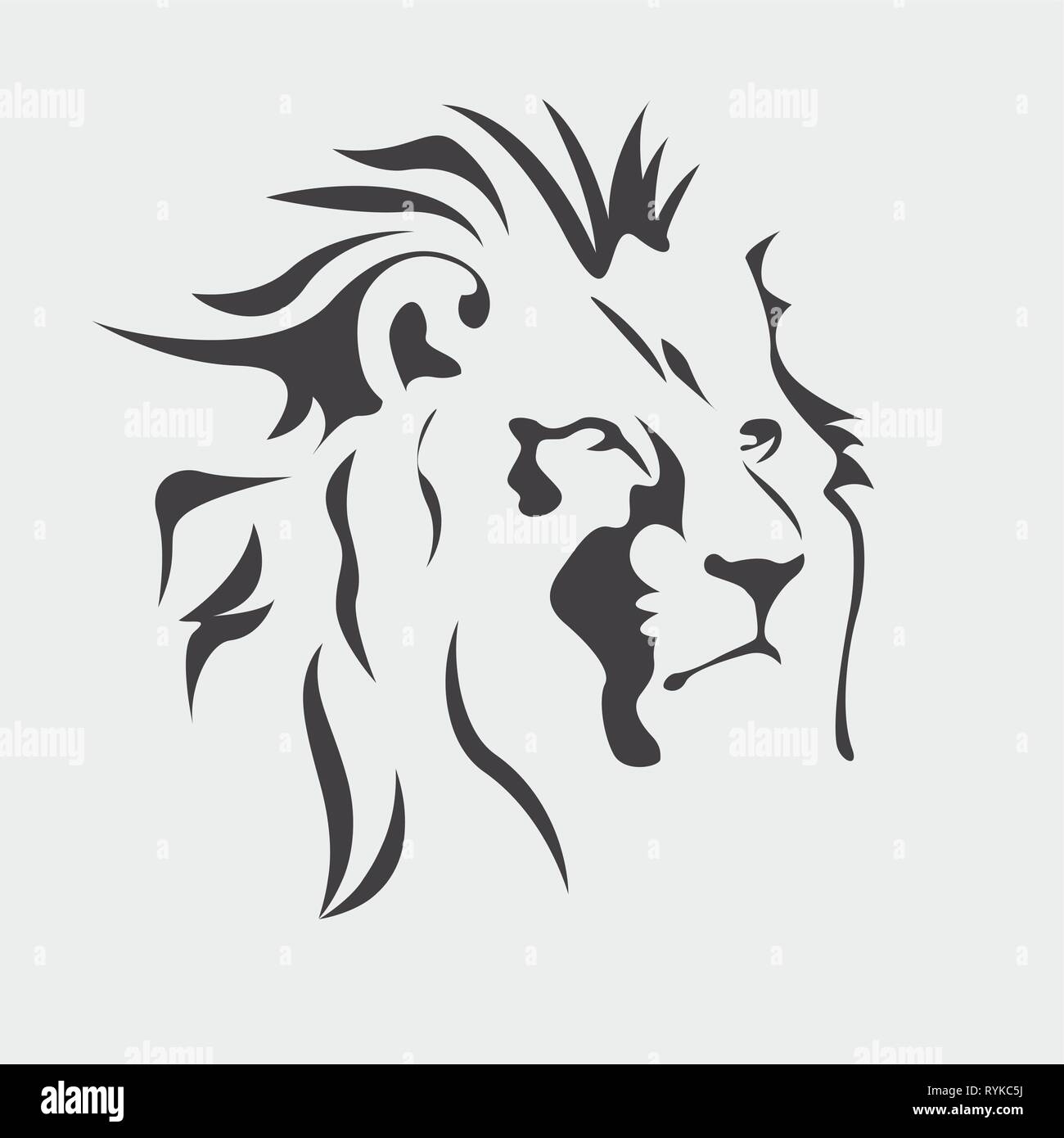 Vector logo black lion Stock Vector Image & Art - Alamy