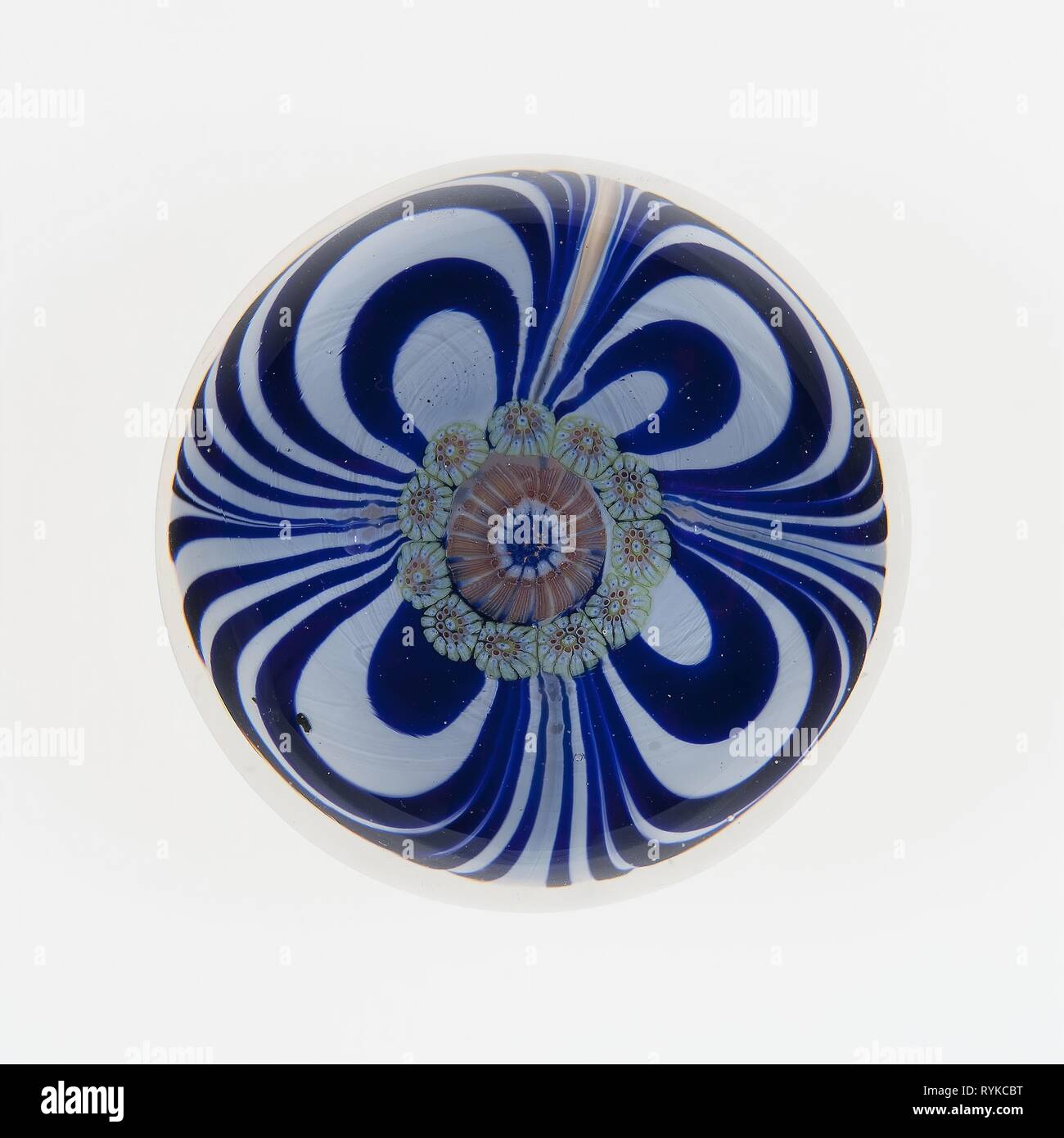 Paperweight. Saint-Louis; France, founded 1767. Date: 1848. Dimensions: Diam. 8 cm (3 1/8 in.). Glass. Origin: France. Museum: The Chicago Art Institute, Chicago, USA. Author: Compagnie de Saint Louis. Stock Photo