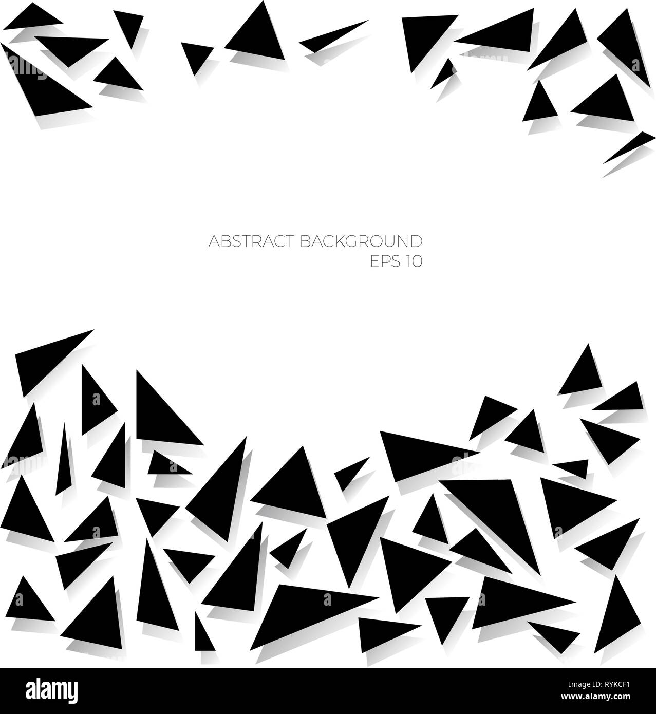 Abstract geometric background, vector illustration with triangles in black Stock Vector Image