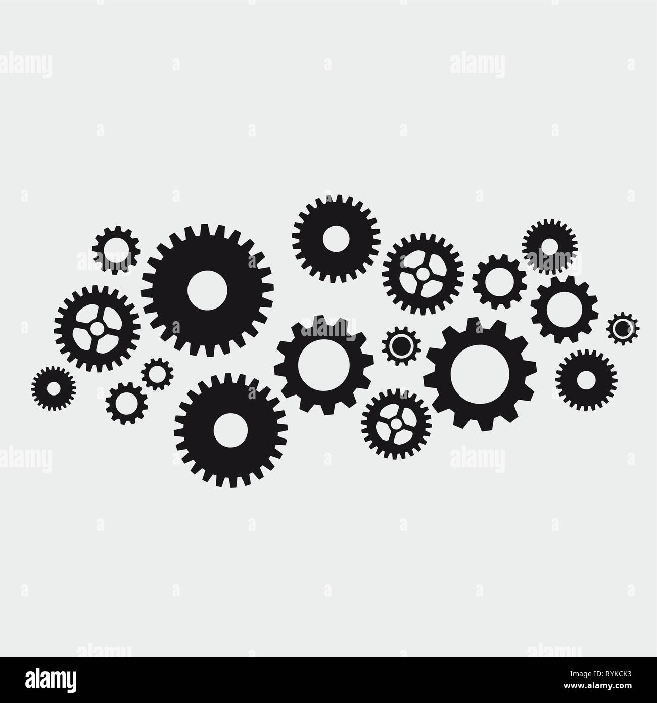 Vector abstract gears background in black Stock Vector