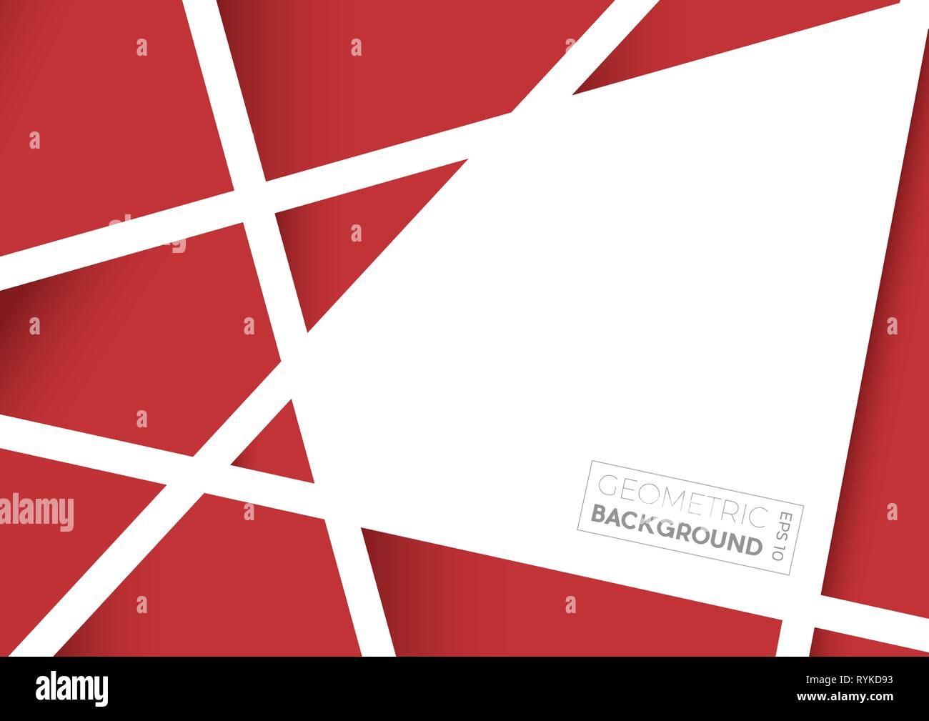 Geometric abstract red polygons, vector background Stock Vector Image ...