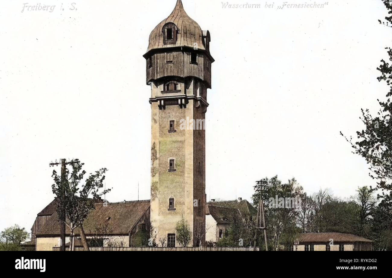 Wasserturm Freiberg, 1915, Landkreis Mittelsachsen, Freiberg, Wasserturm, Germany Stock Photo