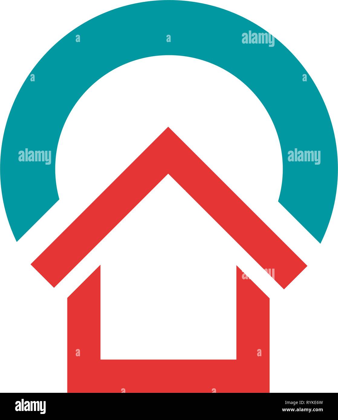Vector logo house made with arrow and circle Stock Vector Image & Art ...
